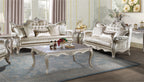 U502T-2PC 2 pc Royal classics Monique champagne finish wood victorian style sofa and love seat set carved accents