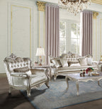 U502T-2PC 2 pc Royal classics Monique champagne finish wood victorian style sofa and love seat set carved accents