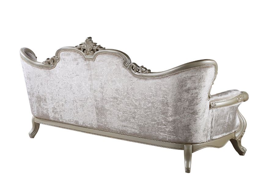 U502T-2PC 2 pc Royal classics Monique champagne finish wood victorian style sofa and love seat set carved accents