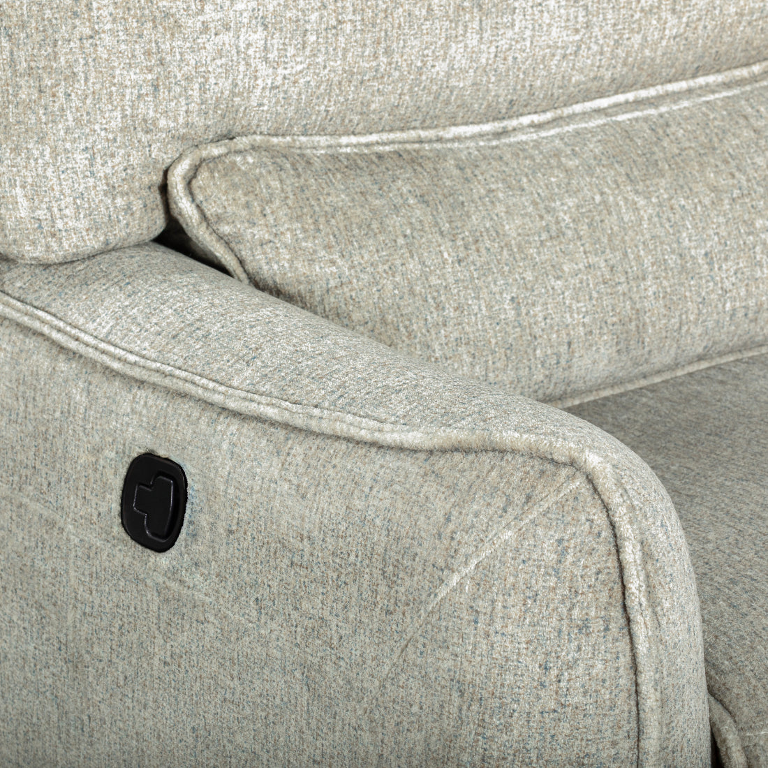 Remsen-Sect 3 pc Remsen grey and beige fabric sectional sofa set with recliner ends and cup console with storage