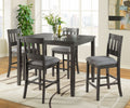 VH-575-5PC 5 pc Ithica grey wirebrush finish wood counter height dining table set