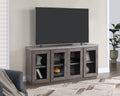 VH-2454  Corktown 65" distressed grey finish wood entertainment center TV stand