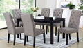 Venice-7PC 7 pc Latitude run cliett vanice espresso finish wood fabric chairs dining table set