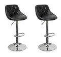 Best Master WY523-BK Set of 2 Rosdork park claire black faux leather swivel adjustable bar stools chrome metal base adjustable height