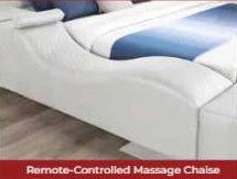 Zoya ice faux leather modern Queen bed with reading lights massage lounge and bluetooth speakers