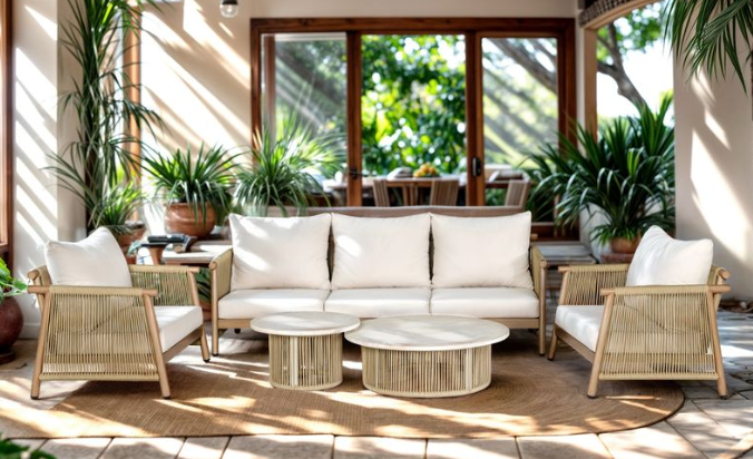 Zira 5-Piece Outdoor Patio Set – Woven Sofa, Chairs & Coffee Tables | Acme