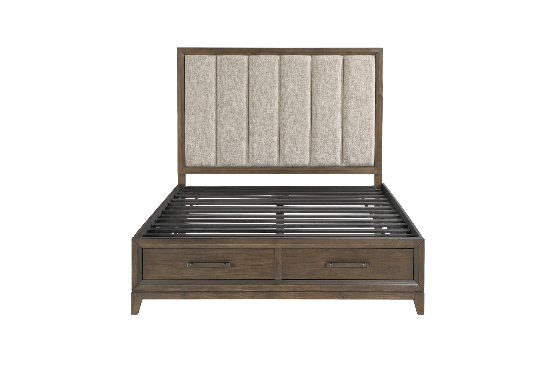 Homelegance 1422-4PC 4 pc Herman wire brushed dark charcoal finish wood queen platform bedroom set footboard drawers