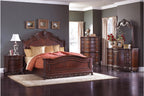 Homelegance 2243SL-4PC 4 pc deryn park ii cherry finish wood carved accents bedroom set
