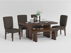 Homelegance 5415RF-78 6 pc sedley chocolate brown finish wood dining table set with pedestal base