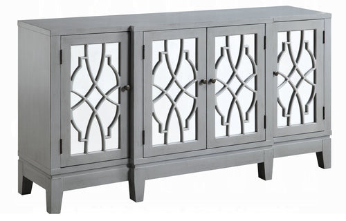 Acme AC00196 Red barrel studio reshae antique grey finish wood bombay chest with mirror front cabinet doors