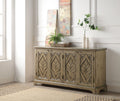 Acme AC00198 Rosalind wheeler hanzila orana antique oak finish wood bombay chest with carved front cabinet doors