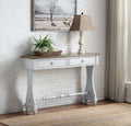 Acme AC00281 Carminda antique white finish wood hall entry console table with drawers