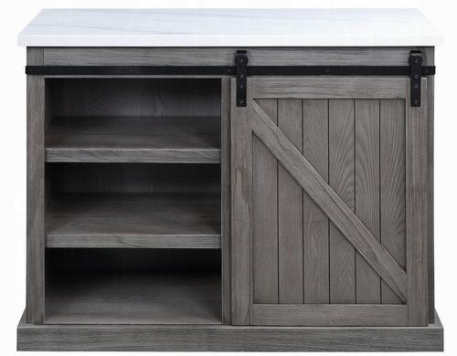 Acme AC00308  Gauri grey oak finish wood hall console entry marble top