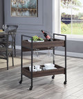 Acme AC00326 17 stories jerrick dark metal finish wood shelves tea / bar serving cart