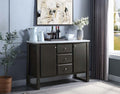 Acme AC00425 Madan weathered gray oak finish wood marble top dining buffet server sideboard cabinet