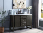 Acme AC00425 Madan weathered gray oak finish wood marble top dining buffet server sideboard cabinet