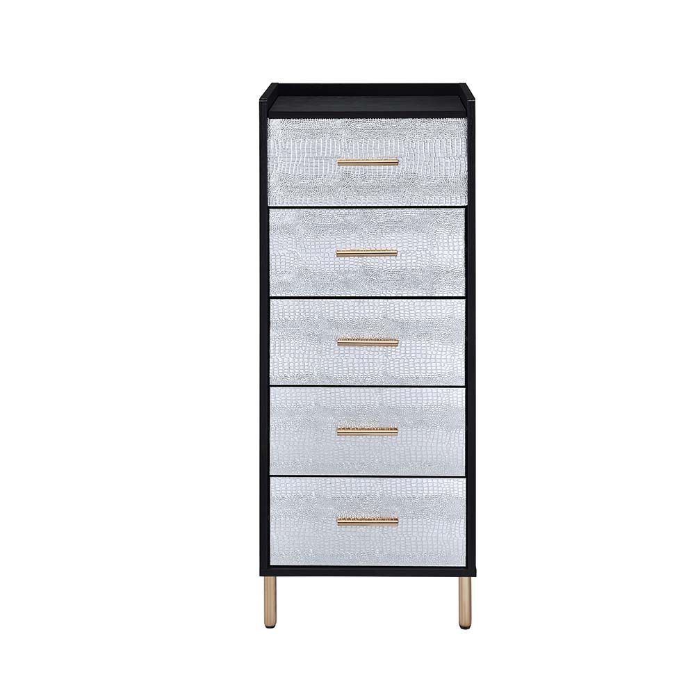 Acme AC01167 Tonwin home lockers myles black / silver and gold finish jewelry armoire cabinet