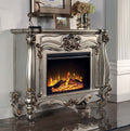 Acme AC01314 Orren ellis jacqueline versailles antique platinum finish wood 47" wide fireplace carved accents