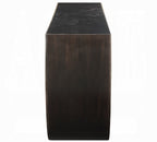 Acme AC01924 Maceo black and gold finish wood half circle 70" hall entry console table