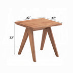 Acme AC02375-76 3 pc Velentina natural finish wood rattan seating mid century modern accent chair and table set