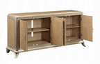 Acme AC02504 Dodi natural oak sunburst and champagne finish wood server buffet console cabinet