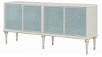 Acme AC02506 Ansaldo pearl white and silver shimmer finish server buffet console cabinet