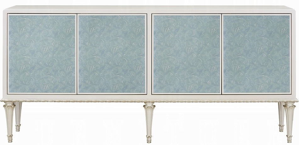 Acme AC02506 Ansaldo pearl white and silver shimmer finish server buffet console cabinet