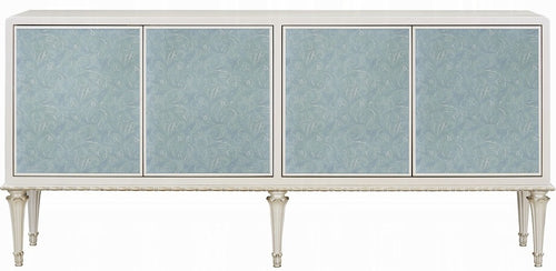 Acme AC02506 Ansaldo pearl white and silver shimmer finish server buffet console cabinet