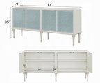 Acme AC02506 Ansaldo pearl white and silver shimmer finish server buffet console cabinet