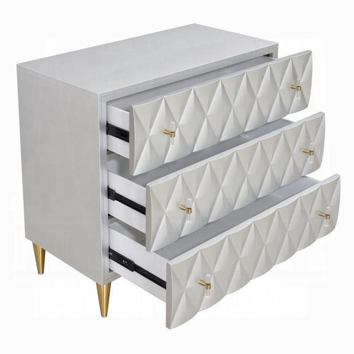 Acme AC02507 Anson metallic silver and champagne finish server buffet console cabinet 3 drawers
