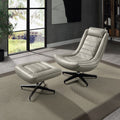 Acme AC02584 Piran twilight top grain leather swivel mid century modern accent chair