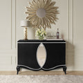 Acme AC02599 Ashor black finish wood mirrored accent buffet sideboard console entry cabinet