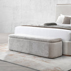 Orane Grey Linen Fabric Padded Bedroom Bench – BD02654