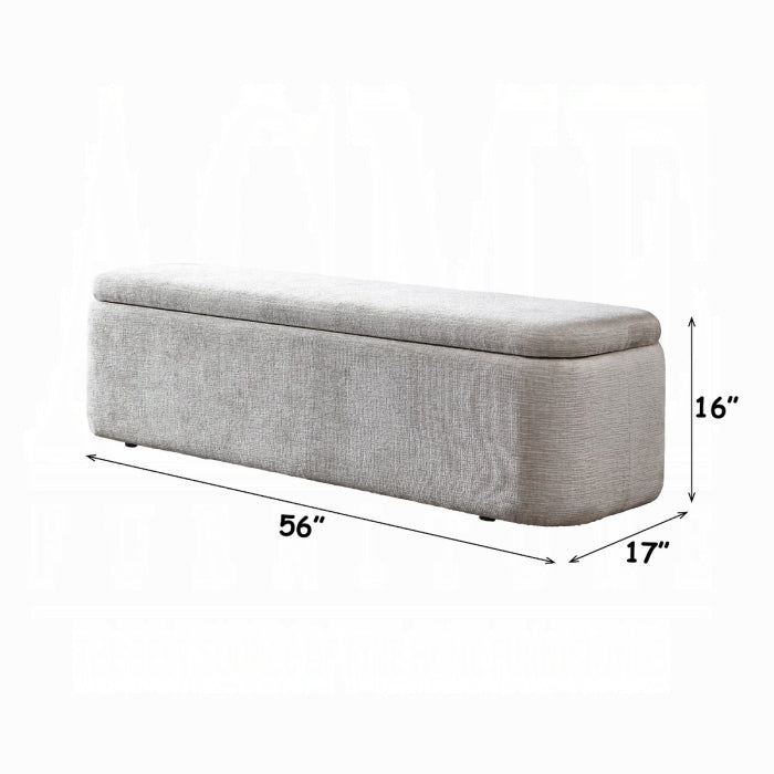 Orane Grey Linen Fabric Padded Bedroom Bench – BD02654