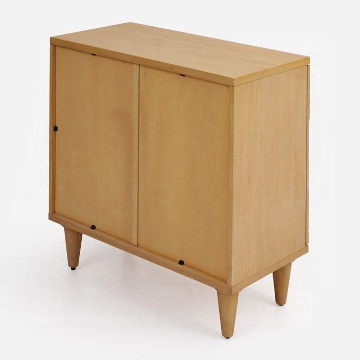 Lore Oak Finish Geometric Design Solid Mahogany Wood Console Entry Hall Sideboard Cabinet – AC02894