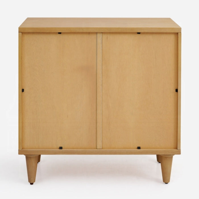 Lore Oak Finish Geometric Design Solid Mahogany Wood Console Entry Hall Sideboard Cabinet – AC02894
