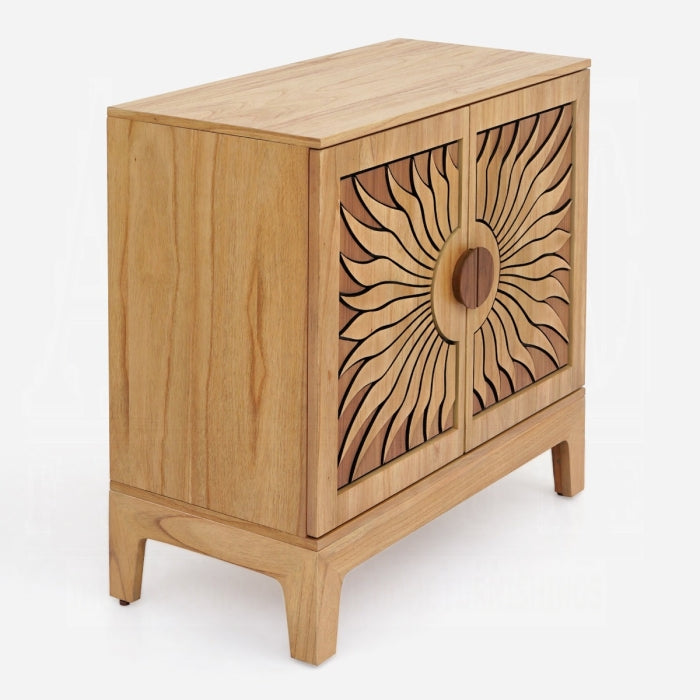Acme AC02896 Lola sun design oak finish solid mahogany wood console entry hall sideboard cabinet