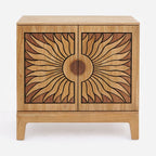 Lola Oak Finish Sun Design Solid Mahogany Wood Console Entry Hall Sideboard Cabinet – AC02896