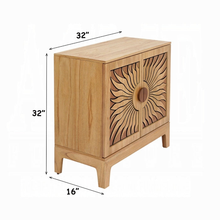 Lola Oak Finish Sun Design Solid Mahogany Wood Console Entry Hall Sideboard Cabinet – AC02896