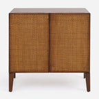 Lois Walnut Finish Rattan Webbing Solid Mahogany Wood Console Entry Hall Sideboard Cabinet – AC02897
