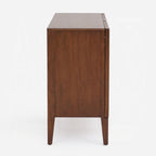 Lois Walnut Finish Rattan Webbing Solid Mahogany Wood Console Entry Hall Sideboard Cabinet – AC02897