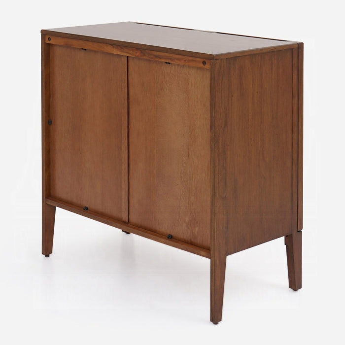 Lois Walnut Finish Rattan Webbing Solid Mahogany Wood Console Entry Hall Sideboard Cabinet – AC02897