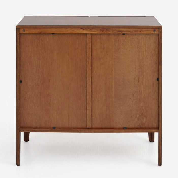 Lois Walnut Finish Rattan Webbing Solid Mahogany Wood Console Entry Hall Sideboard Cabinet – AC02897