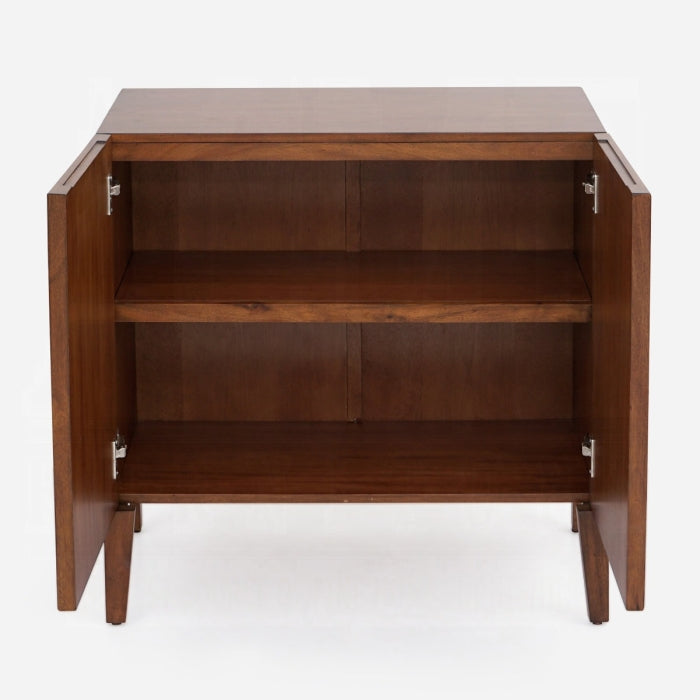 Acme AC02897 Lois rattan webbing design walnut finish solid mahogany wood console entry hall sideboard cabinet