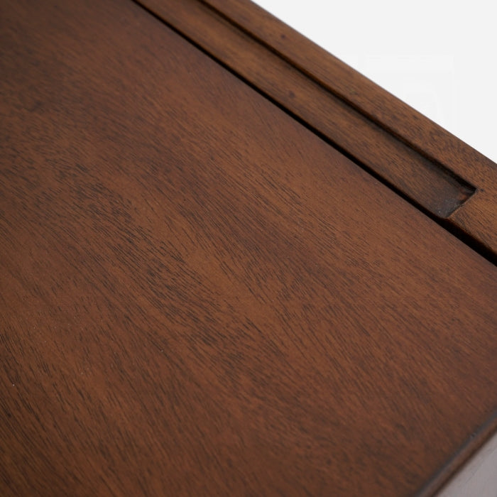 Lois Walnut Finish Rattan Webbing Solid Mahogany Wood Console Entry Hall Sideboard Cabinet – AC02897
