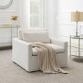 Acme AC03142 Frederick ivory fabric square swivel accent chair