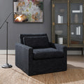 Acme AC03143 Frederick dark grey fabric square swivel accent chair