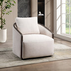 Lenora Beige Chenille Swivel Accent Chair – AC03427