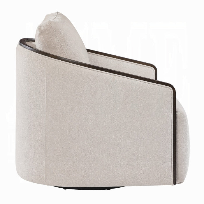 Lenora Beige Chenille Swivel Accent Chair – AC03427