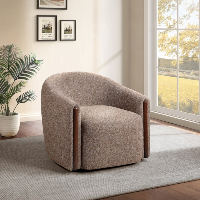 Ballona Brown Chenille Swivel Accent Chair – AC03459